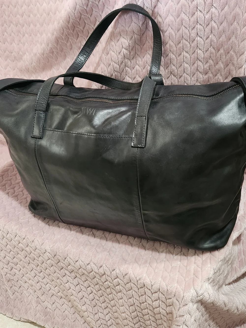 Monogram Black Leather Travel Duffel Bag
